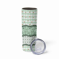 Oktoberfest Bavarian Heritage Skinny Tumbler Edelweiss Beer Festival Green Pattern