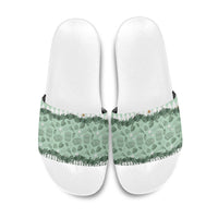 Oktoberfest Bavarian Heritage Slide Sandals Edelweiss Beer Festival Green Pattern