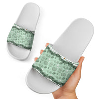 Oktoberfest Bavarian Heritage Slide Sandals Edelweiss Beer Festival Green Pattern