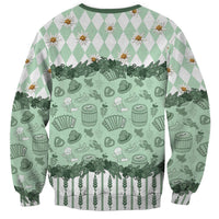 Oktoberfest Bavarian Heritage Sweatshirt Edelweiss Beer Festival Green Pattern