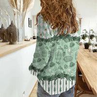 Oktoberfest Bavarian Heritage Women Casual Shirt Edelweiss Beer Festival Green Pattern