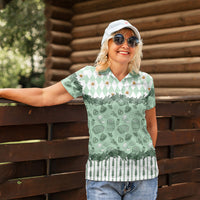 Oktoberfest Bavarian Heritage Women Polo Shirt Edelweiss Beer Festival Green Pattern