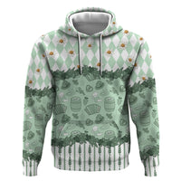 Oktoberfest Bavarian Heritage Zip Hoodie Edelweiss Beer Festival Green Pattern