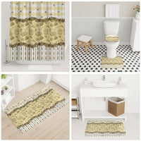 Oktoberfest Bavarian Heritage Bathroom Set Edelweiss Beer Festival Gold Pattern