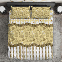 Oktoberfest Bavarian Heritage Bedding Set Edelweiss Beer Festival Gold Pattern