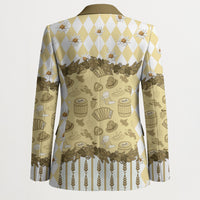 Oktoberfest Bavarian Heritage Blazer Edelweiss Beer Festival Gold Pattern