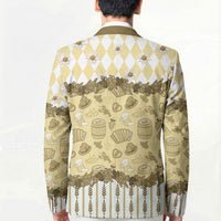 Oktoberfest Bavarian Heritage Blazer Edelweiss Beer Festival Gold Pattern