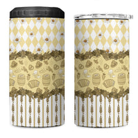 Oktoberfest Bavarian Heritage 4 in 1 Can Cooler Tumbler Edelweiss Beer Festival Gold Pattern