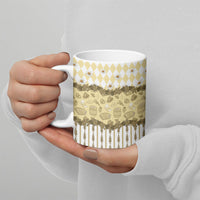 Oktoberfest Bavarian Heritage Ceramic Mug Edelweiss Beer Festival Gold Pattern