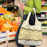 Oktoberfest Bavarian Heritage Grocery Bag Edelweiss Beer Festival Gold Pattern