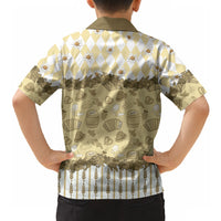 Oktoberfest Bavarian Heritage Hawaiian Shirt Edelweiss Beer Festival Gold Pattern