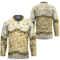 Oktoberfest Bavarian Heritage Hockey Jersey Edelweiss Beer Festival Gold Pattern