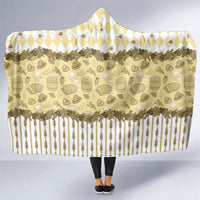 Oktoberfest Bavarian Heritage Hooded Blanket Edelweiss Beer Festival Gold Pattern