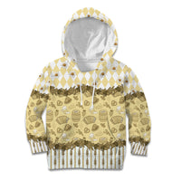 Oktoberfest Bavarian Heritage Kid Hoodie Edelweiss Beer Festival Gold Pattern