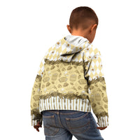 Oktoberfest Bavarian Heritage Kid Hoodie Edelweiss Beer Festival Gold Pattern