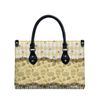 Oktoberfest Bavarian Heritage Leather Bag Edelweiss Beer Festival Gold Pattern