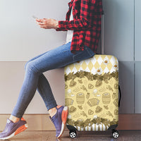 Oktoberfest Bavarian Heritage Luggage Cover Edelweiss Beer Festival Gold Pattern