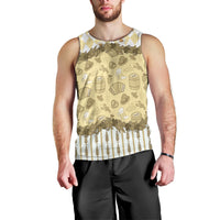 Oktoberfest Bavarian Heritage Men Tank Top Edelweiss Beer Festival Gold Pattern