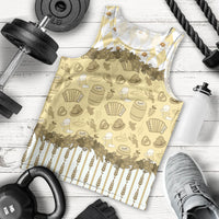 Oktoberfest Bavarian Heritage Men Tank Top Edelweiss Beer Festival Gold Pattern