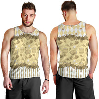Oktoberfest Bavarian Heritage Men Tank Top Edelweiss Beer Festival Gold Pattern