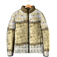 Oktoberfest Bavarian Heritage Padded Jacket Edelweiss Beer Festival Gold Pattern
