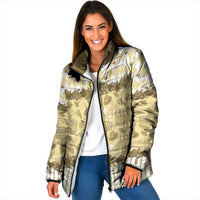 Oktoberfest Bavarian Heritage Padded Jacket Edelweiss Beer Festival Gold Pattern