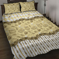 Oktoberfest Bavarian Heritage Quilt Bed Set Edelweiss Beer Festival Gold Pattern