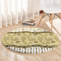 Oktoberfest Bavarian Heritage Round Carpet Edelweiss Beer Festival Gold Pattern