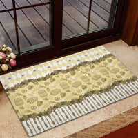 Oktoberfest Bavarian Heritage Rubber Doormat Edelweiss Beer Festival Gold Pattern