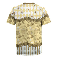 Oktoberfest Bavarian Heritage Rugby Jersey Edelweiss Beer Festival Gold Pattern