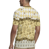 Oktoberfest Bavarian Heritage Rugby Jersey Edelweiss Beer Festival Gold Pattern