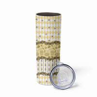 Oktoberfest Bavarian Heritage Skinny Tumbler Edelweiss Beer Festival Gold Pattern