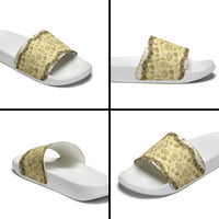 Oktoberfest Bavarian Heritage Slide Sandals Edelweiss Beer Festival Gold Pattern