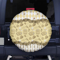Oktoberfest Bavarian Heritage Spare Tire Cover Edelweiss Beer Festival Gold Pattern