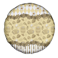 Oktoberfest Bavarian Heritage Spare Tire Cover Edelweiss Beer Festival Gold Pattern