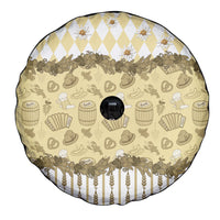 Oktoberfest Bavarian Heritage Spare Tire Cover Edelweiss Beer Festival Gold Pattern
