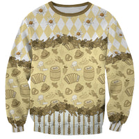 Oktoberfest Bavarian Heritage Sweatshirt Edelweiss Beer Festival Gold Pattern