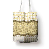 Oktoberfest Bavarian Heritage Tote Bag Edelweiss Beer Festival Gold Pattern