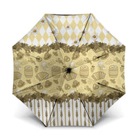 Oktoberfest Bavarian Heritage Umbrella Edelweiss Beer Festival Gold Pattern