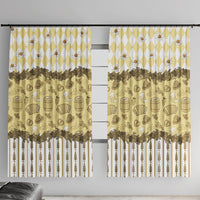 Oktoberfest Bavarian Heritage Window Curtain Edelweiss Beer Festival Gold Pattern