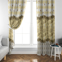 Oktoberfest Bavarian Heritage Window Curtain Edelweiss Beer Festival Gold Pattern