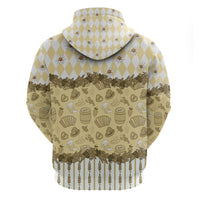 Oktoberfest Bavarian Heritage Zip Hoodie Edelweiss Beer Festival Gold Pattern