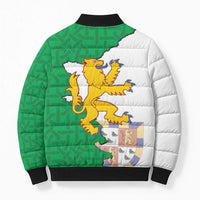 Radnorshire Wales Bomber Puffer Jacket Map and Emblem Celtic Style - Wonder Print Shop