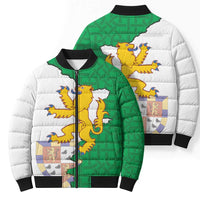Radnorshire Wales Bomber Puffer Jacket Map and Emblem Celtic Style - Wonder Print Shop