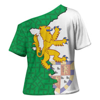 Radnorshire Wales Cross Shoulder Shirt Map and Emblem Celtic Style - Wonder Print Shop