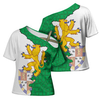 Radnorshire Wales Cross Shoulder Shirt Map and Emblem Celtic Style - Wonder Print Shop