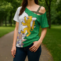 Radnorshire Wales Cross Shoulder Shirt Map and Emblem Celtic Style - Wonder Print Shop