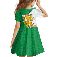 Radnorshire Wales Family Matching Off Shoulder Short Dress and Hawaiian Shirt Map and Emblem Celtic Style - Wonder Print Shop
