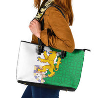 Radnorshire Wales Leather Tote Bag Map and Emblem Celtic Style - Wonder Print Shop