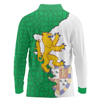 Radnorshire Wales Long Sleeve Polo Shirt Map and Emblem Celtic Style - Wonder Print Shop
